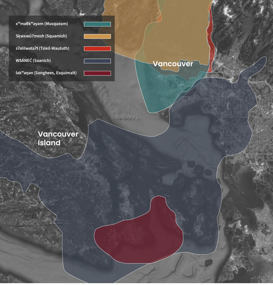 A map of the Indigenous territories where COHO's clients are located